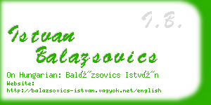 istvan balazsovics business card